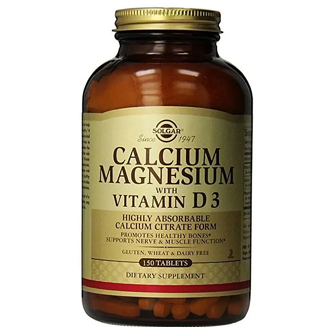 Solgar Calcium Magnesium Vitamin D3 Takviye Edici Gıda 150 Tablet - 1