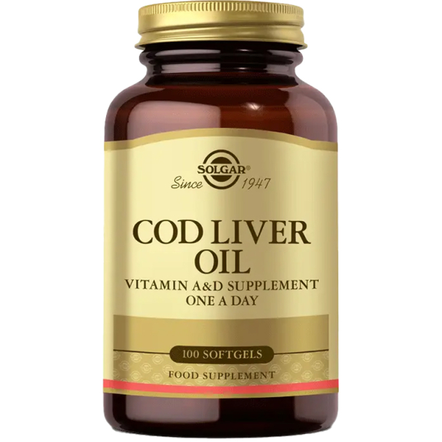 Solgar Cod Liver Oil Vitamins Takviye Edici Gıda 100 Kapsül - 1