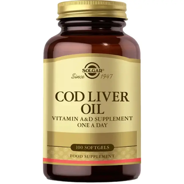Solgar Cod Liver Oil Vitamins Takviye Edici Gıda 100 Kapsül - 1