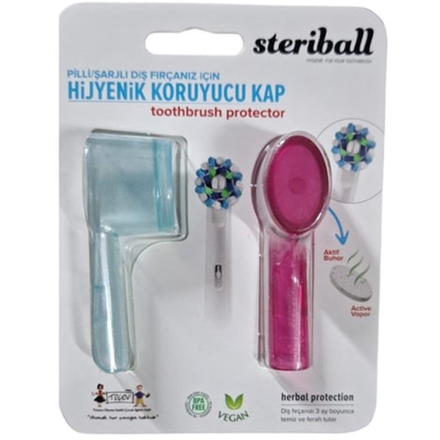 Steriball Hijyenik Koruyucu Kap - Mavi/Pembe 2'li - 1