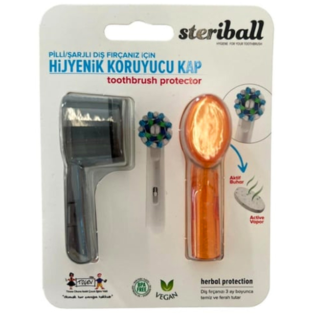 Steriball Hijyenik Koruyucu Kap - Siyah/ Turuncu 2'li - 1
