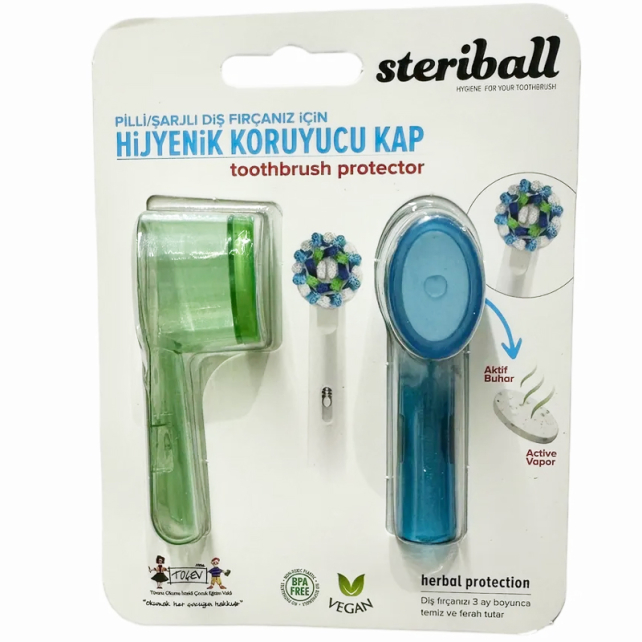 Steriball Hijyenik Koruyucu Kap - Yeşil/Mavi 2'li - 1