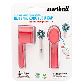 Steriball Şarjlı Diş Fırçası Hijyenik Koruyucu Kap - Kırmızı 2'li - Steriball