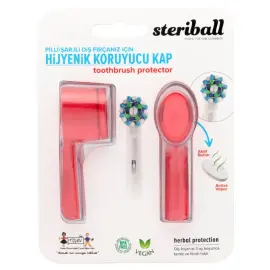 Steriball Şarjlı Diş Fırçası Hijyenik Koruyucu Kap - Kırmızı 2'li - Steriball