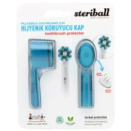Steriball Şarjlı Diş Fırçası Hijyenik Koruyucu Kap - Mavi 2'li - Steriball