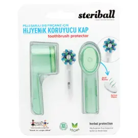 Steriball Şarjlı Diş Fırçası Hijyenik Koruyucu Kap - Yeşil 2'li - Steriball