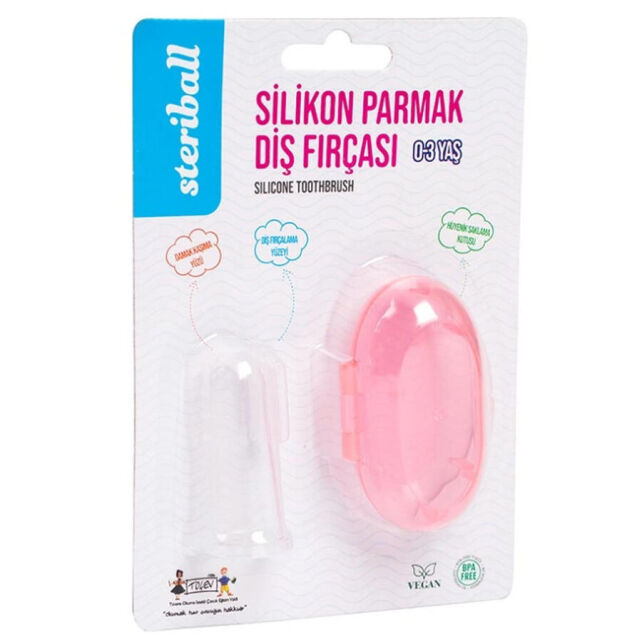 Steriball Silikon Parmak Diş Fırçası - Pembe - 2