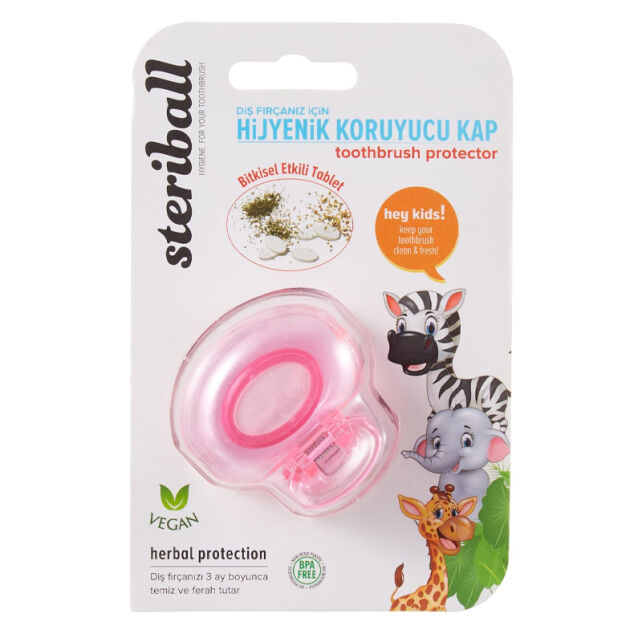 Steriball Toothbrush Protector - Çocuklar için Hijyenik Diş Fırçası Saklama Kabı Zebra - 1