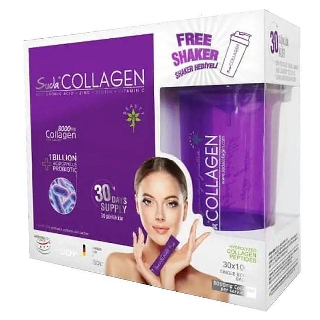 Suda Collagen Kolajen Toz Takviye Edici Gıda - Karpuz Aromalı 30 Günlük Kür 8000mg - 1
