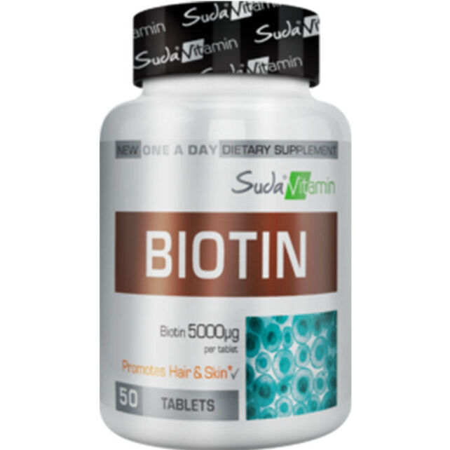 Suda Vitamin Biotin 5000 mcg Takviye Edici Gıda 50 Tablet - 1