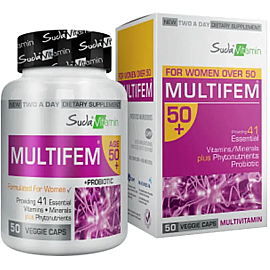 Suda Vitamin Multifem 50+ For Women Multivitamin - Takviye Edici Gıda 50 Bitkisel Kapsül - Suda Vitamin