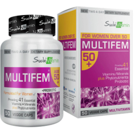 Suda Vitamin Multifem 50+ For Women Multivitamin - Takviye Edici Gıda 50 Bitkisel Kapsül - Suda Vitamin