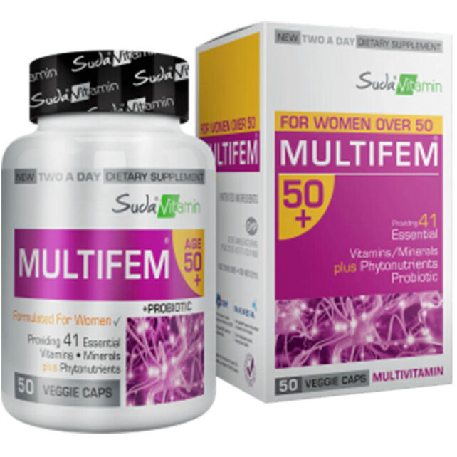 Suda Vitamin Multifem 50+ For Women Multivitamin - Takviye Edici Gıda 50 Bitkisel Kapsül - 1