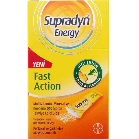 Supradyn Fast Action - Takviye Edici Gıda 10 Saşe Supradyn Fast Action - Takviye Edici Gıda 10 Saşe