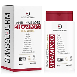 Swissoderm Anti Hair Loss Shampoo - Saç Dökülmesine Karşı Şampuan Normal/Kuru Saç 300ml - Swissoderm