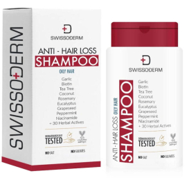 Swissoderm Anti Hair Loss Shampoo - Saç Dökülmesine Karşı Şampuan Yağlı Saç 300ml - Swissoderm
