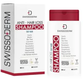 Swissoderm Anti Hair Loss Shampoo - Saç Dökülmesine Karşı Şampuan Yağlı Saç 300ml - SWISSODERM