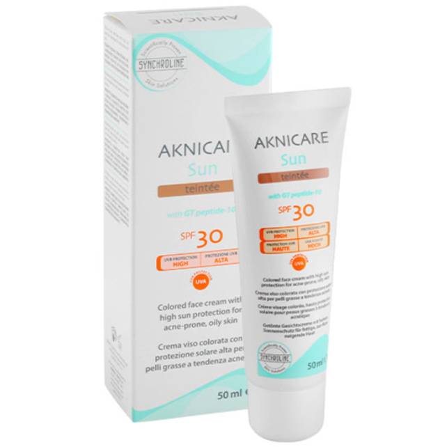 Synchroline Aknicare Sun Tinted SPF30 - Renkli Güneş Kremi 50ml - 1