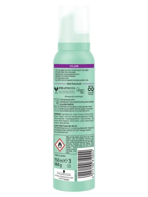 Taft Volumee Ekstra Güçlü Saç Köpüğü 150ml - 2