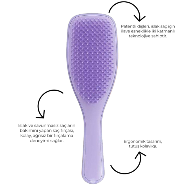 Tangle Teezer Detangling Naturally & Curly Saç Fırçası Lila - 2