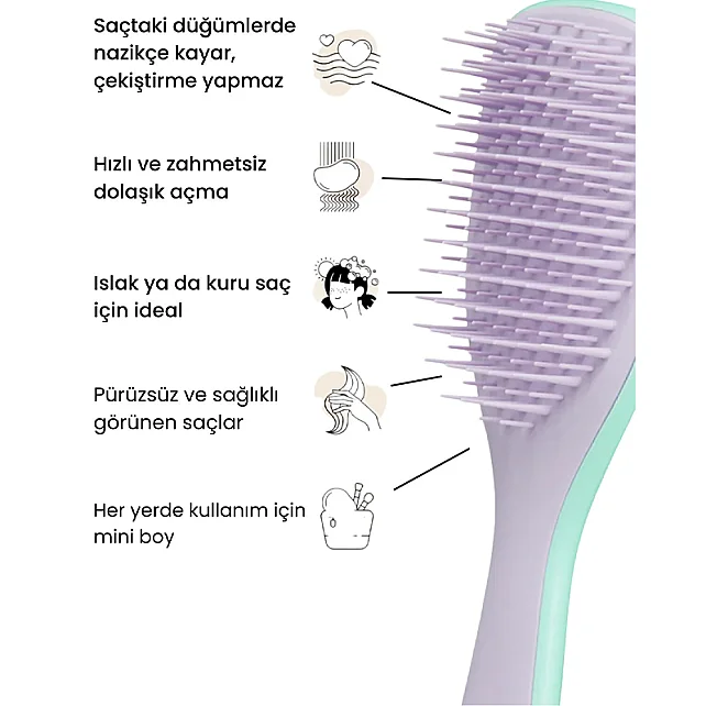 Tangle Teezer Ultimate Detangler Mini Mint Wisteria Leaf - Saç Fırçası - 2