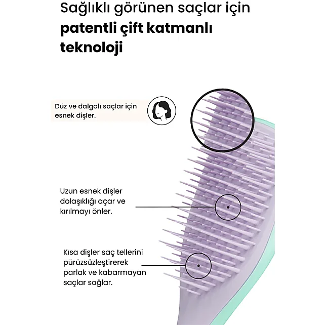 Tangle Teezer Ultimate Detangler Mini Mint Wisteria Leaf - Saç Fırçası - 4