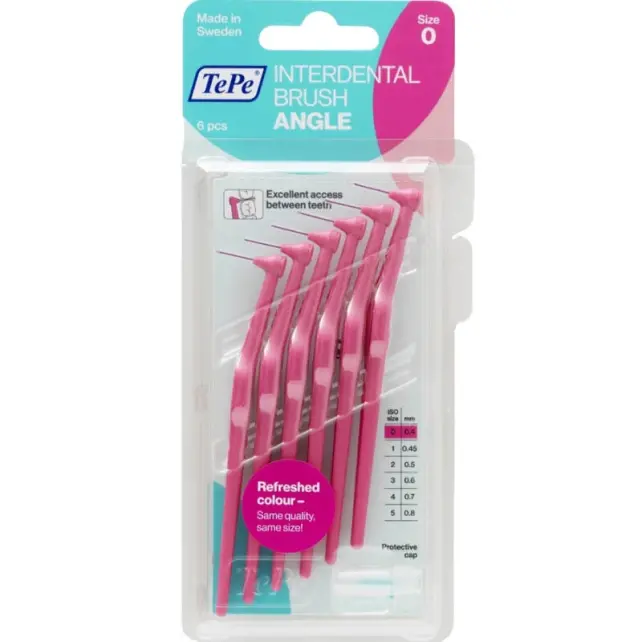 Tepe Angle Saplı Arayüz Fırçası 0.4 mm Pembe - 1