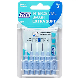 Tepe Blister Extra Soft Arayüz Fırçası 0.6 Mm Mavi 6'lı - Tepe