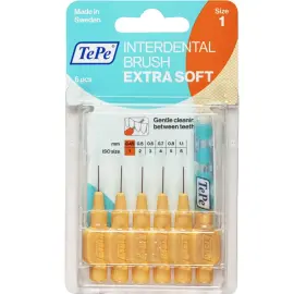 Tepe Blister Extra Soft Arayüz Fırçası 0.45 mm Turuncu 6'lı - Tepe