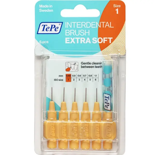 Tepe Blister Extra Soft Arayüz Fırçası 0.45 mm Turuncu 6'lı - 1