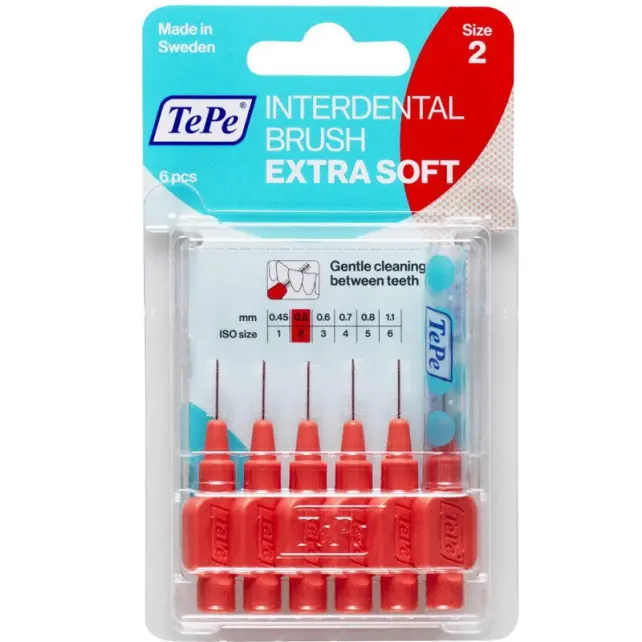 Tepe Blister Extra Soft Arayüz Fırçası 0.5 mm Kırmızı 6'lı - 1