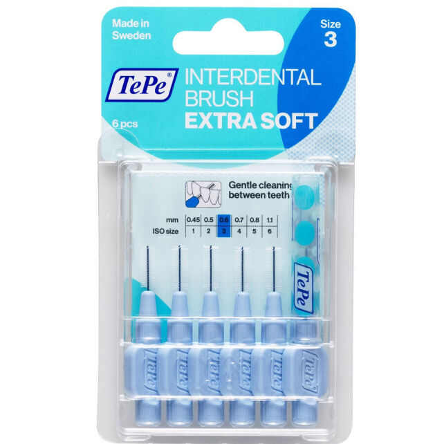 Tepe Blister Extra Soft Arayüz Fırçası 0.6 mm Mavi 6'lı Tepe Blister Extra Soft Arayüz Fırçası 0.6 mm Mavi 6'lı