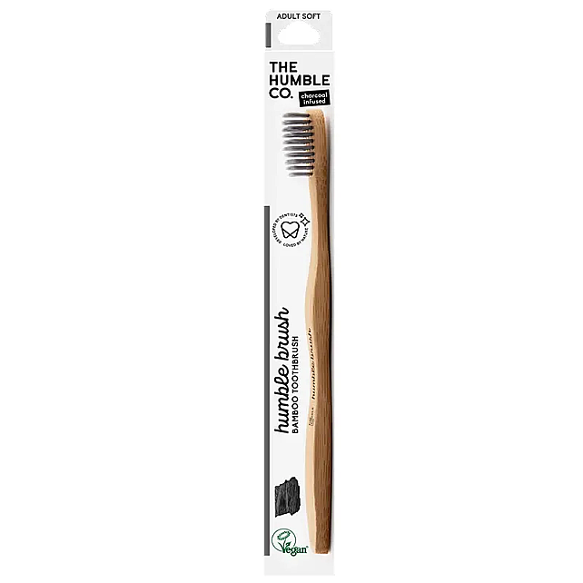 The Humble Co. %100 Doğal Bambu Charcoal Yetişkin İçin Diş Fırçası - Siyah - 1