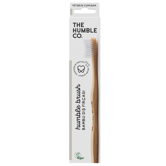 The Humble Co. %100 Doğal Bambu Yetişkin için Diş Fırçası Soft - Beyaz - 1