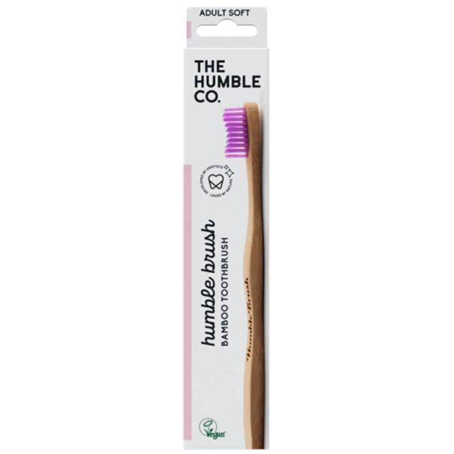The Humble Co. %100 Doğal Bambu Yetişkin için Diş Fırçası Soft - Lila - 1