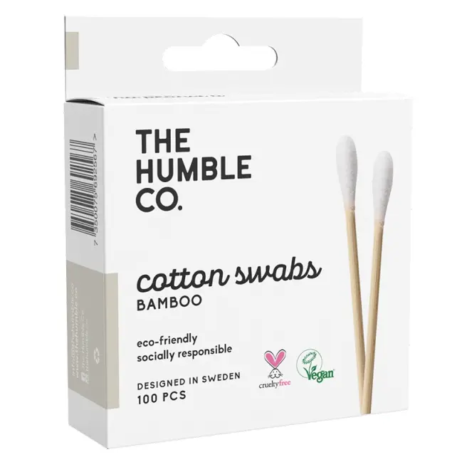 The Humble Co. Bambu Kulak Çubuğu - Beyaz 100 Adet - 1