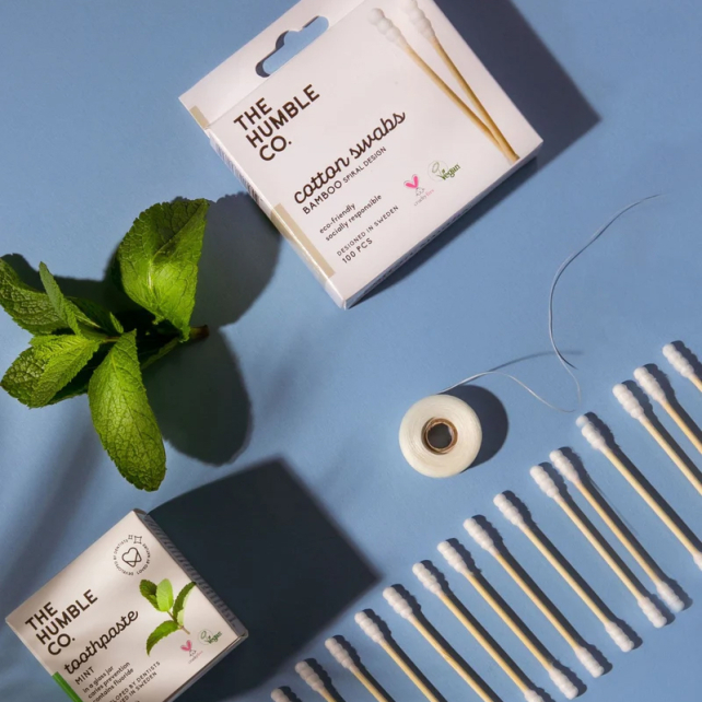The Humble Co Cotton Swabs Bamboo - Pamuklu Çubuk Beyaz 100 Adet - 3