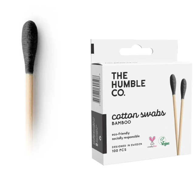 The Humble Co Cotton Swabs Bamboo - Pamuklu Çubuk Siyah 100 Adet - 2