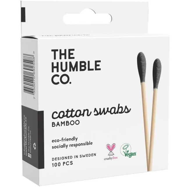 The Humble Co Cotton Swabs Bamboo - Pamuklu Çubuk Siyah 100 Adet - 1