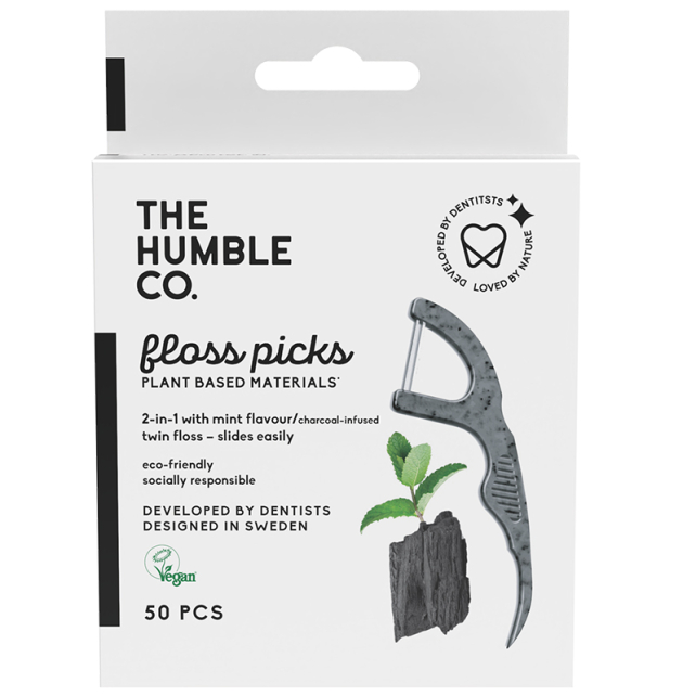 The Humble Co. Floss Picks Kömür Nane - Kürdanlı Diş İpi - 1