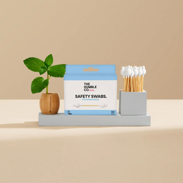 The Humble Co Kids Cotton Swabs Safety - Çocuklar için Emniyetli Kulak Çubuğu Beyaz 50 Adet - 2