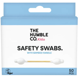 The Humble Co Kids Cotton Swabs Safety - Çocuklar için Emniyetli Kulak Çubuğu Beyaz 50 Adet - The Humble Co.