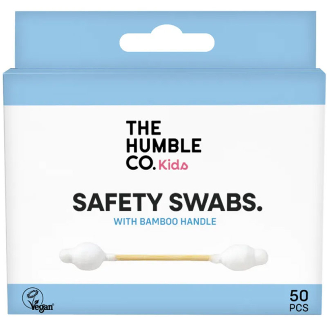 The Humble Co Kids Cotton Swabs Safety - Çocuklar için Emniyetli Kulak Çubuğu Beyaz 50 Adet - 1