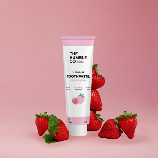 The Humble Co. Natural Toothpaste For Kids Strawberry Çocuklar için Diş Macunu 0-6 Yaş 75ml - 2