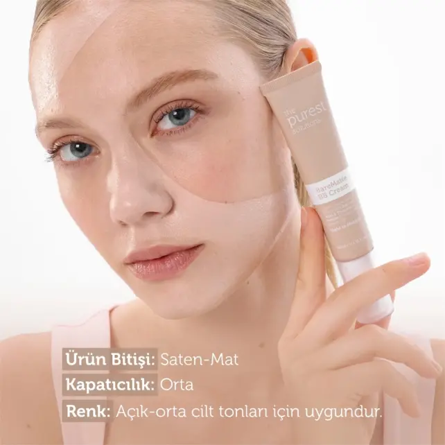 The Purest Solutions Bare Matte BB Cream SPF 50+ Yağlı Cilt Renkli Nemlendirici No: 100 Light To Medium 40ml - 3