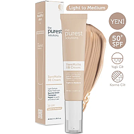 The Purest Solutions Bare Matte BB Cream SPF 50+ Yağlı Cilt Renkli Nemlendirici No: 100 Light To Medium 40ml - 2