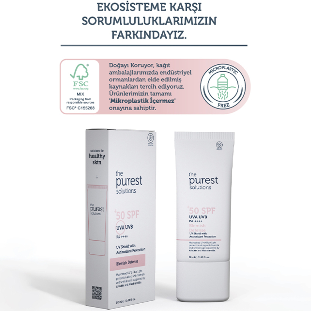 The Purest Solutions Blemish Defense Cream SPF 50+ Güneş Kremi 50ml - 6