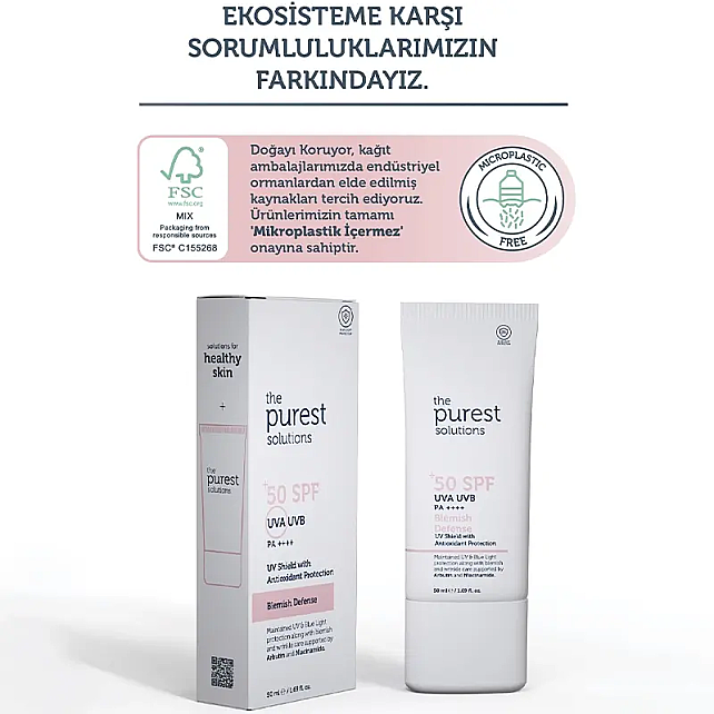 The Purest Solutions Blemish Defense Cream SPF 50+ Güneş Kremi 50ml - 6