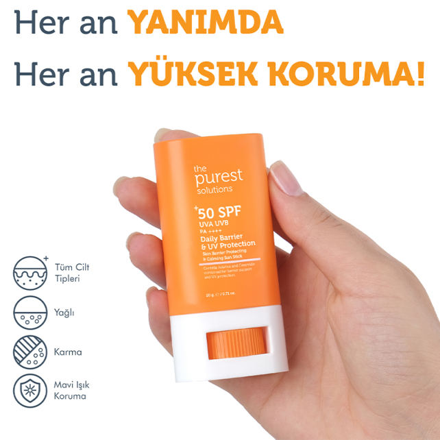 The Purest Solutions Daily Barrier UV Protection SPF 50+ Güneş Koruyucu Stick 17 gr - 4