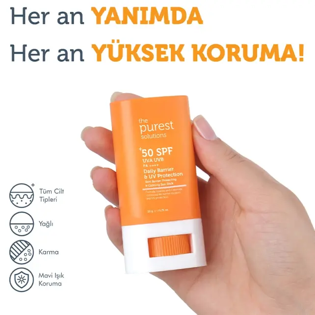 The Purest Solutions Daily Barrier UV Protection SPF 50+ Güneş Koruyucu Stick 17gr - 4